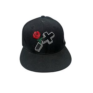 Riot Society Baseball Cap Black Rose & Cross